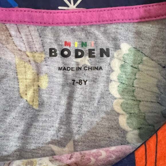 Mini Boden Girls Flying Owl Night Sky Jersey Pocket Dress Size 7-8 YRs Skater Dr - Picture 2 of 6